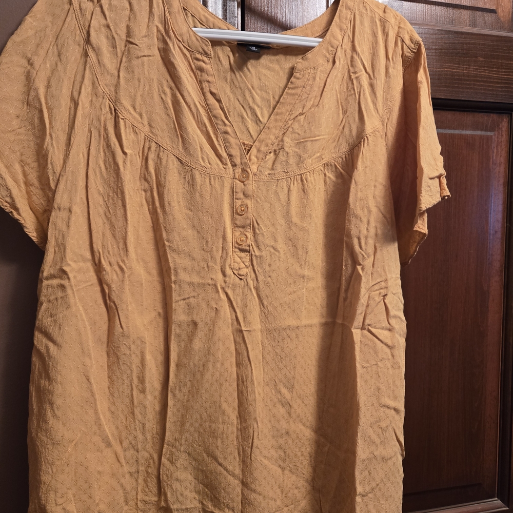 Torrid Warm Orange Blouse with Button Detail